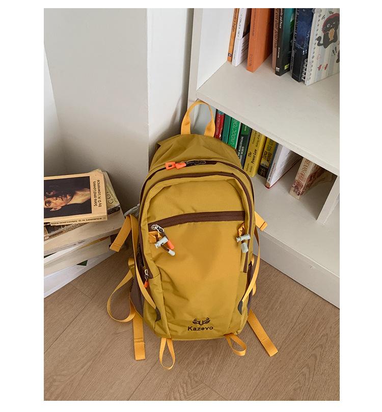 Schoolbag simple and lightweight multi-functional anti-splashing travel mountaineering backpack student class men's and women's nylon outdoor backpack