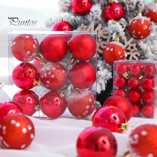 

9 шт., рождественские шары, орнамент, небьющиеся, 6 см, пластиковый шар с цветным принтом для праздничной вечеринки, макет сцены, рождественская елка, подвесное украшение зелёный