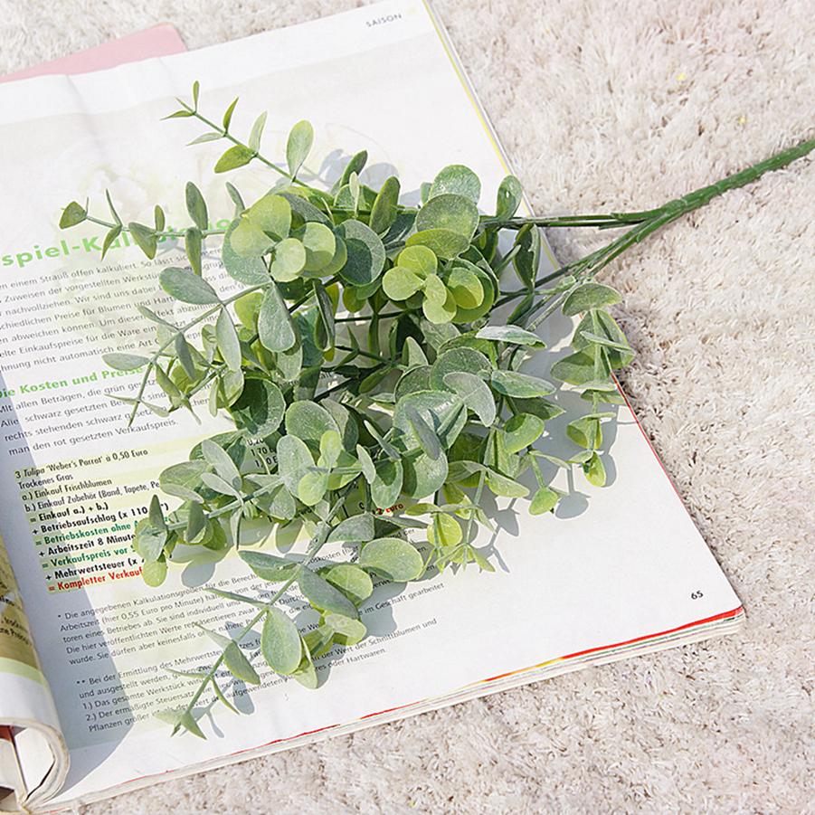 Artificial Flowers Green Eucalyptus Leaves Garden Vase Home Room Festival Wedding Bridal Bouquets Decoration Fake Plastic Plants