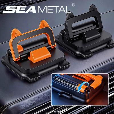SEAMETAL Universalus automobilio telefono laikiklis prietaisų skydeliui, 360° sukiojamas, stabilus automobilio telefono laikiklis su parkavimo numerio lentele, išmaniojo telefono navigacijos laikiklis