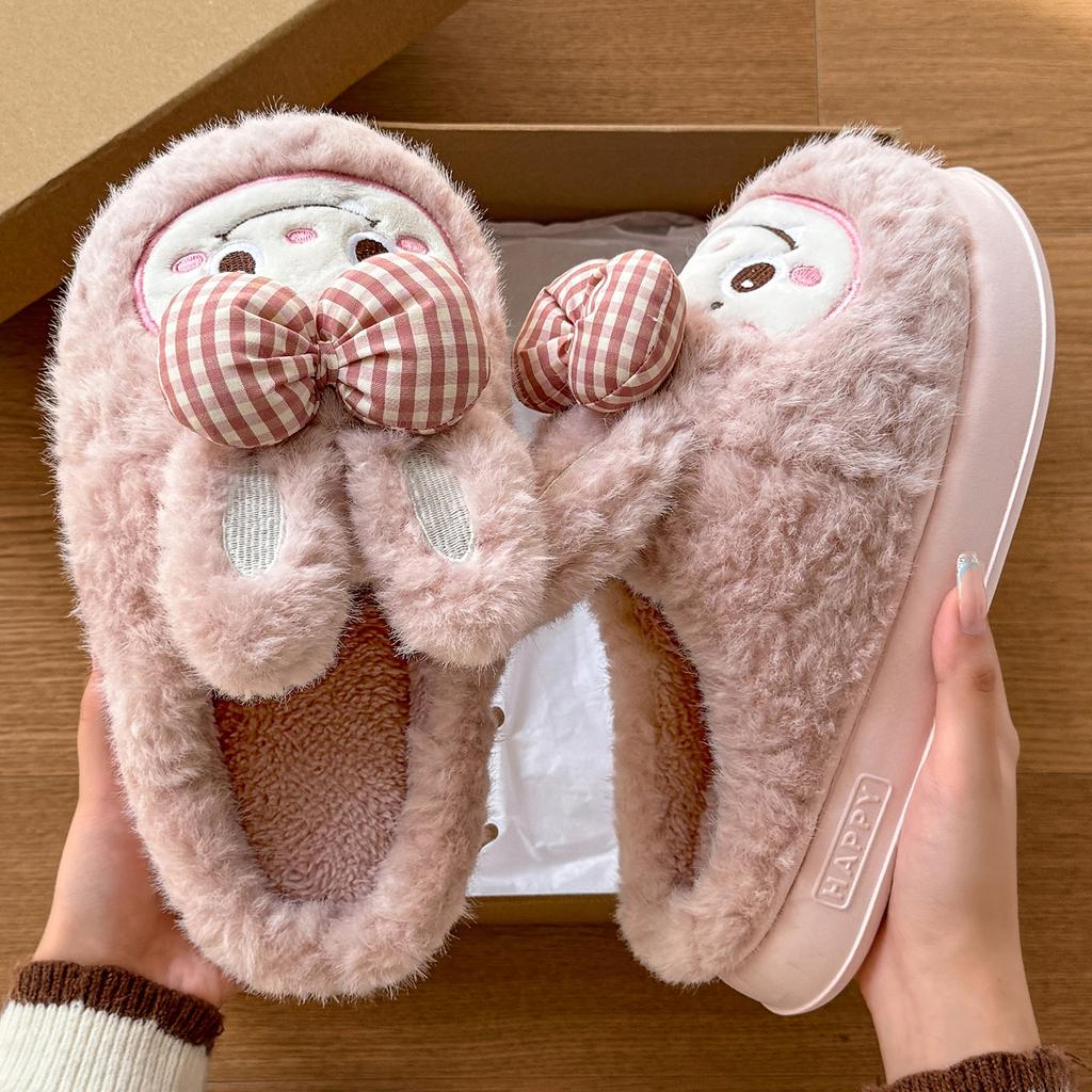 Winter cotton slippers new home indoor warm non-slip soft bottom wear-resistant cute rabbit cotton mop