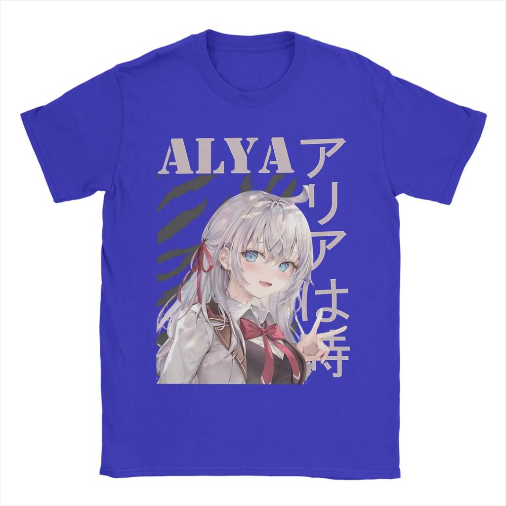 Alya Sometimes Hides Her Feelings in Russian Graphic Printing T Shirts Men Women Pure Cotton Tee Shirt Clothes