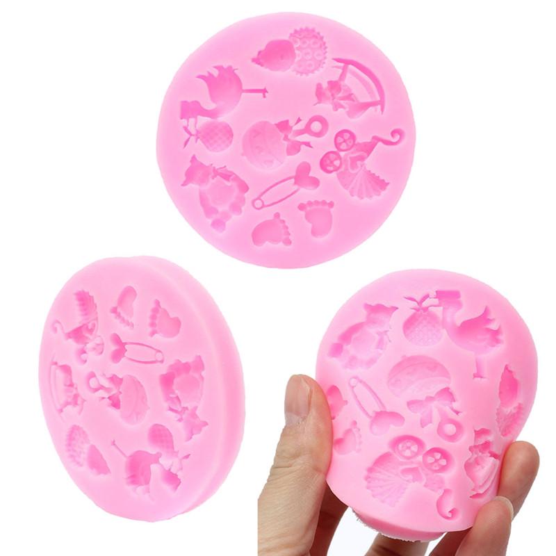 Baby Shower Silicone Fondant Cake Mould Mold Chocolate Baking Sugarcraft Decor MEIfang