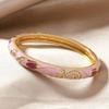 Chinese Style Vintage Cloisonne Bangle Enamel Women's Hand Bracelet Hollow Out Flower Bangle  Girls
