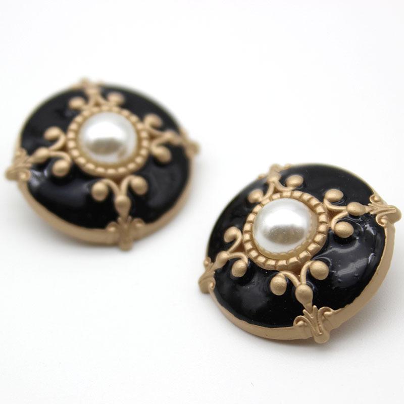 10pcs Luxurious Buttons 18mm Round Metal Shank Buttons Classic Beautiful Pattern Clothes Sewing Supplies