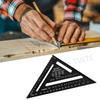 Black Aluminum Alloy Triangle Ruler, Woodworking Circular Saw Ruler, Right Angle Ruler, 0-90 Degree, Double-Sided Scale Protractor, Multi-Angle Right