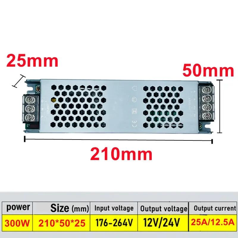 DC12V 24V Lighting Transformer Power Supply Adapter 5A 12A Ultra Thin LED Strip Switch Driver Lamp 100W 200W 300W 400W Power