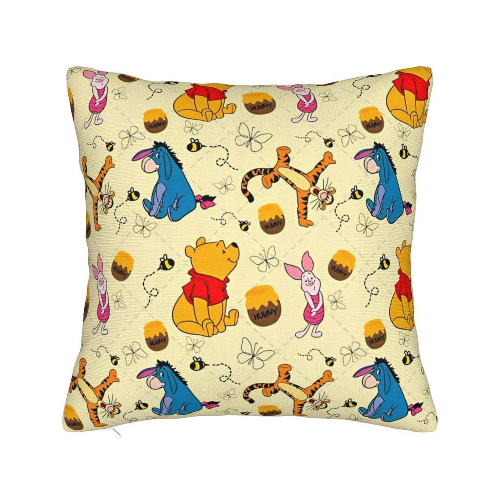 Federa per Cuscino Quadrata Cartone Animato Winnie the Pooh Poliestere Decorativa Maialino Tigro Ih-Oh, Federa 45*45cm