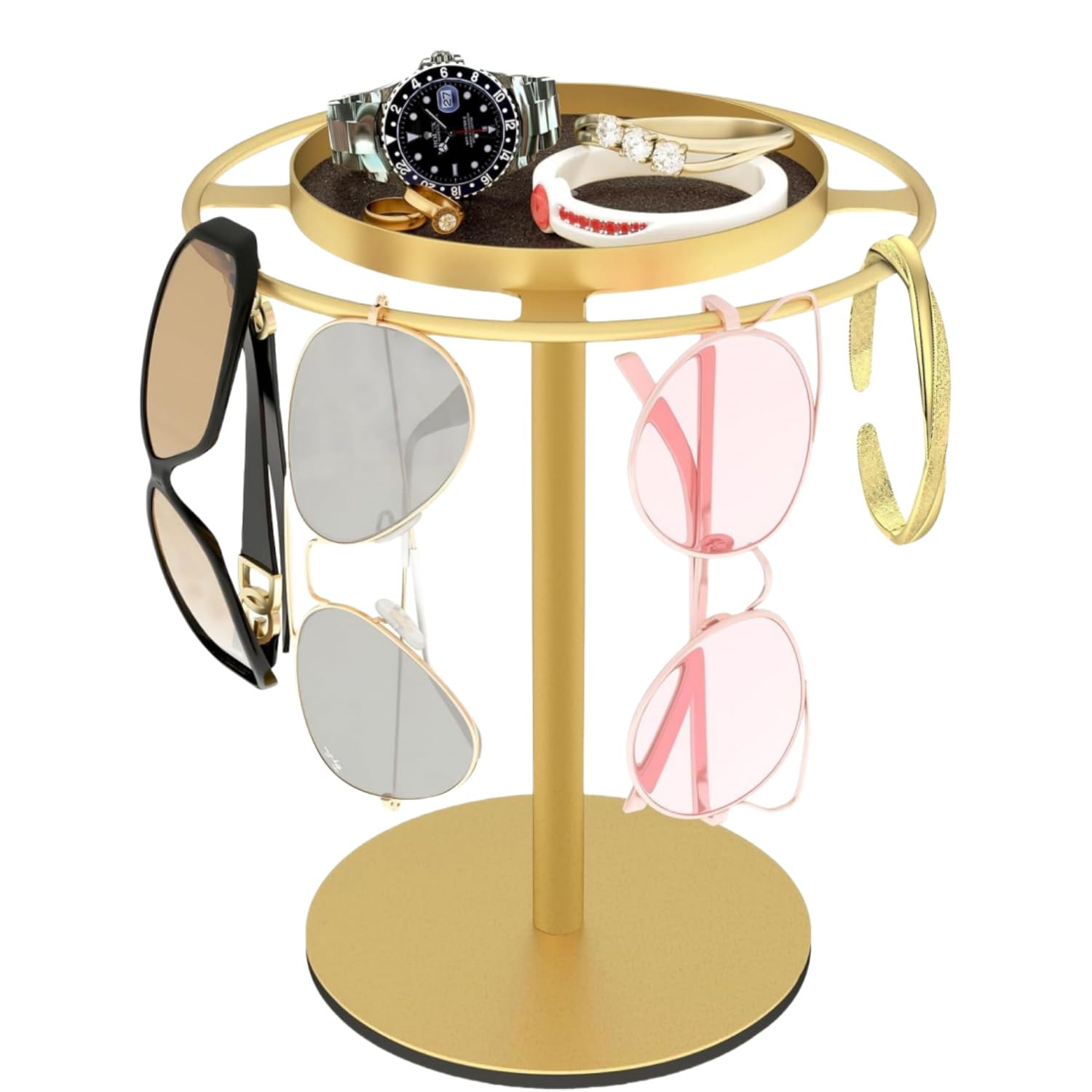 

Вращающаяся коробка для хранения солнцезащитных очков Новые солнцезащитные очки Вмещает 20 Очки из нержавеющей стали Включает Идеально подходит для небольшого и комнатного хранения 360-градусный [Модель 2025 года] золотой