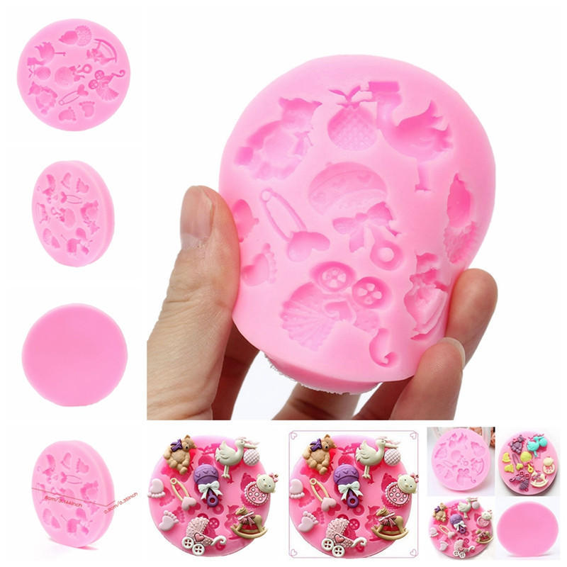Baby Shower Silicone Fondant Cake Mould Mold Chocolate Baking Sugarcraft Decor MEIfang