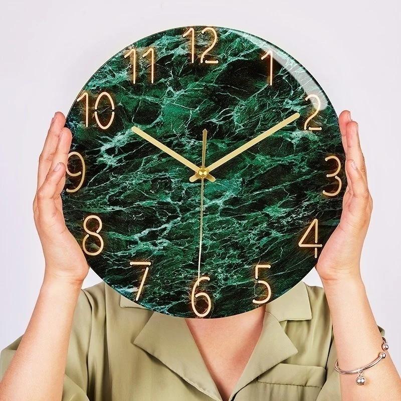 12-Zoll-Mode-Glas-Quarzuhr, Zuhause, Wohnzimmer, ruhig, leise, einfache Uhr