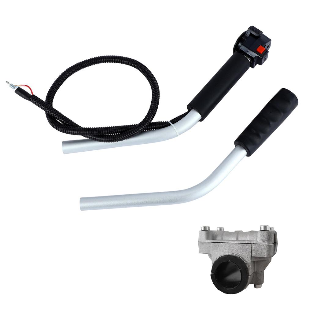 HAMILO Handle for Lawn Mowers with Throttle Cable and Repair Mounting Brackets Two-Handed (26mm)