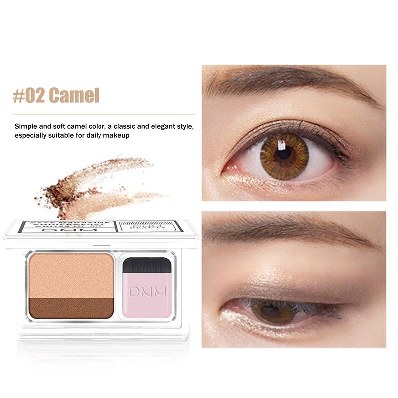 Two-Color Matte Eye Shadow Double Small Box Lazy Eye Shadow Easy To Carry Eyeshadow Tray Professional Women'S Cosmetics