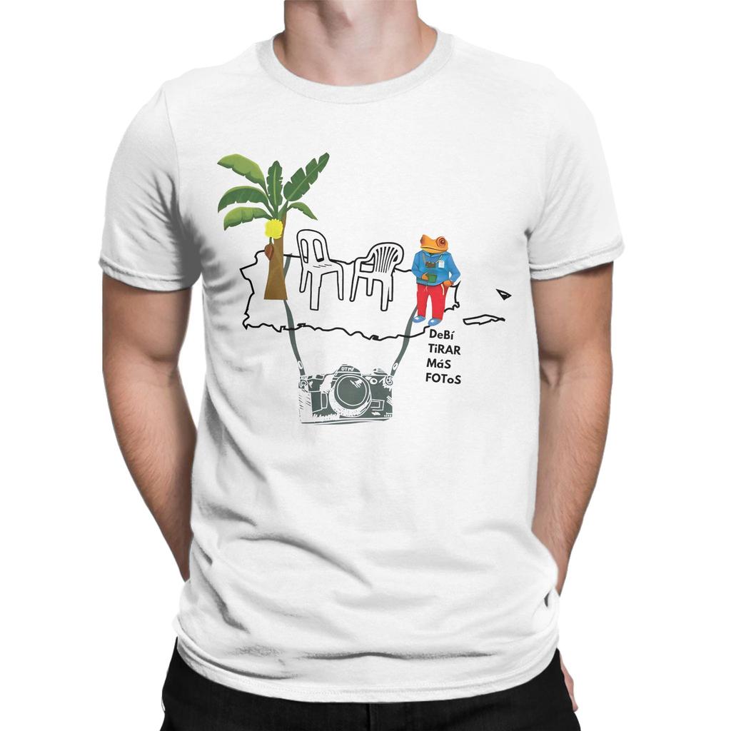 Funny Bad Bunny Debi Tirar Mas Fotos TShirts for Men Crewneck Cotton T Shirt Short Sleeve Tees Summer Clothing