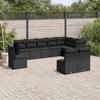 VidaXL Garden Lounge Set 10 Pcs with Cushions Black Wicker 3217795