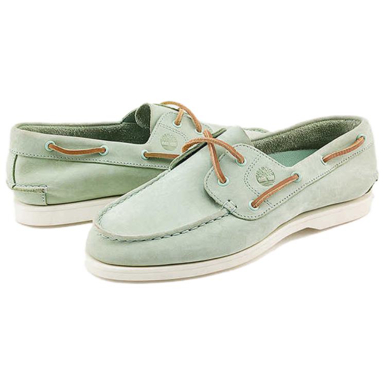Timberland Classic Boat Comfortable Versatile Sailing Shoes Women Shoes Light-Green A2Q9XEP0