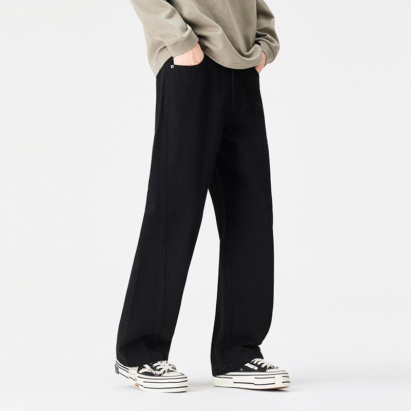 Autumn and winter velvet thickened casual pants men's straight loose new American retro washed wide-leg trousers