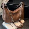 Korean Ins Woven Messenger Bag Niche Pillow Bag 2025 Autumn Large Capacity Chain Fashion Underarm Shoulder Bag
