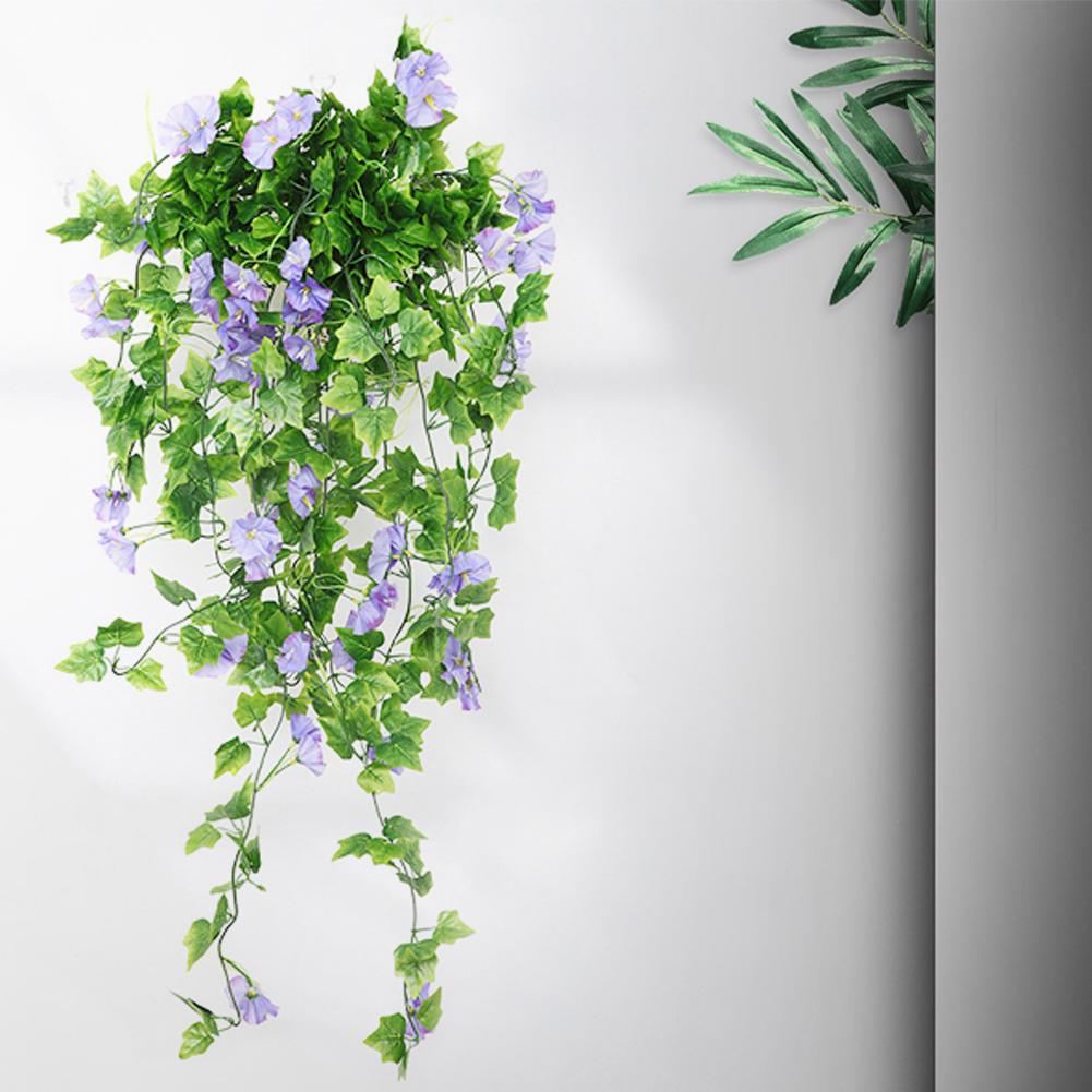 Fake Hanging Plants Realistic Morning Glory Vines Simulation Artificial Flower for Wall Home Room Garden Wedding Decoration