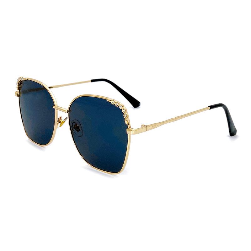 Vintage large frame diamond-studded glasses, trendy sunglasses, women s gradient square frame sunglasses