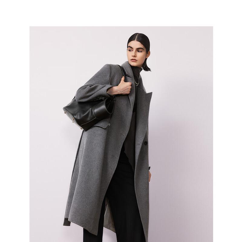 Langzi Women's Wool Blend Trench Coat