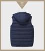 Pánská jednobarevná prošívaná vesta s kapucí z bavlny a prachového peří, módní kardiganová vesta
