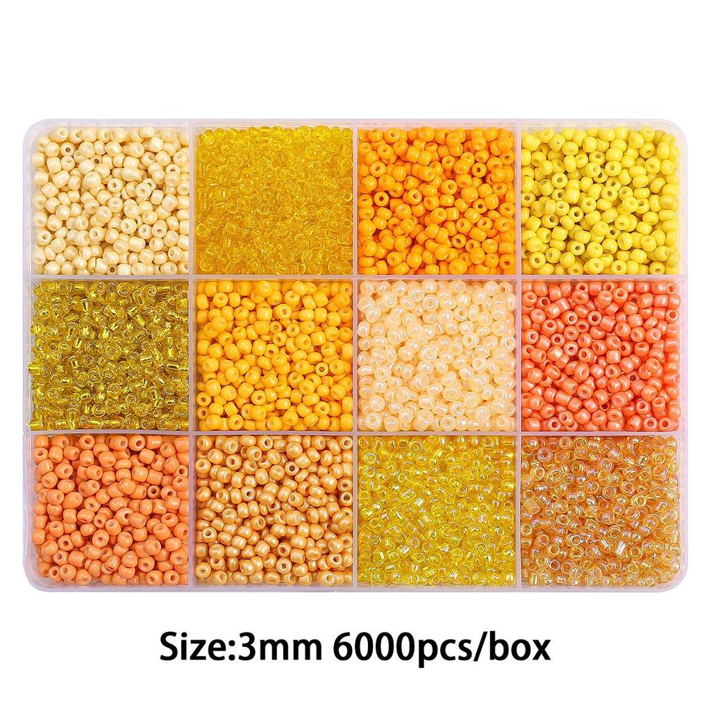 12-Compartment 3mm Stringing Seed Bead Set for DIY Necklace & Bracelet Jewelry Making