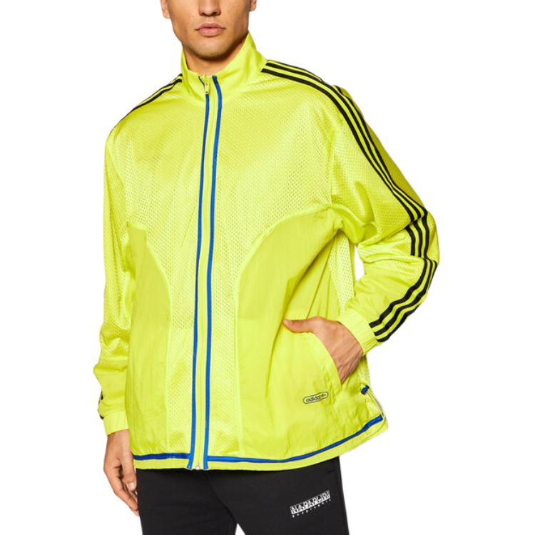 Adidas Originals Trefoil Reverse TT Track Jacket Men Jackets Yellow Green GN3818