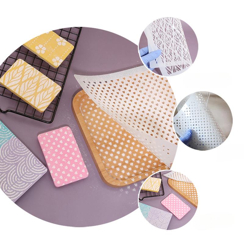 Cake Printing Template, Hollow Plastic Spray Pattern Mold, DIY Powder Sieve, Baking Decoration, Cake Lace Mounting Tool