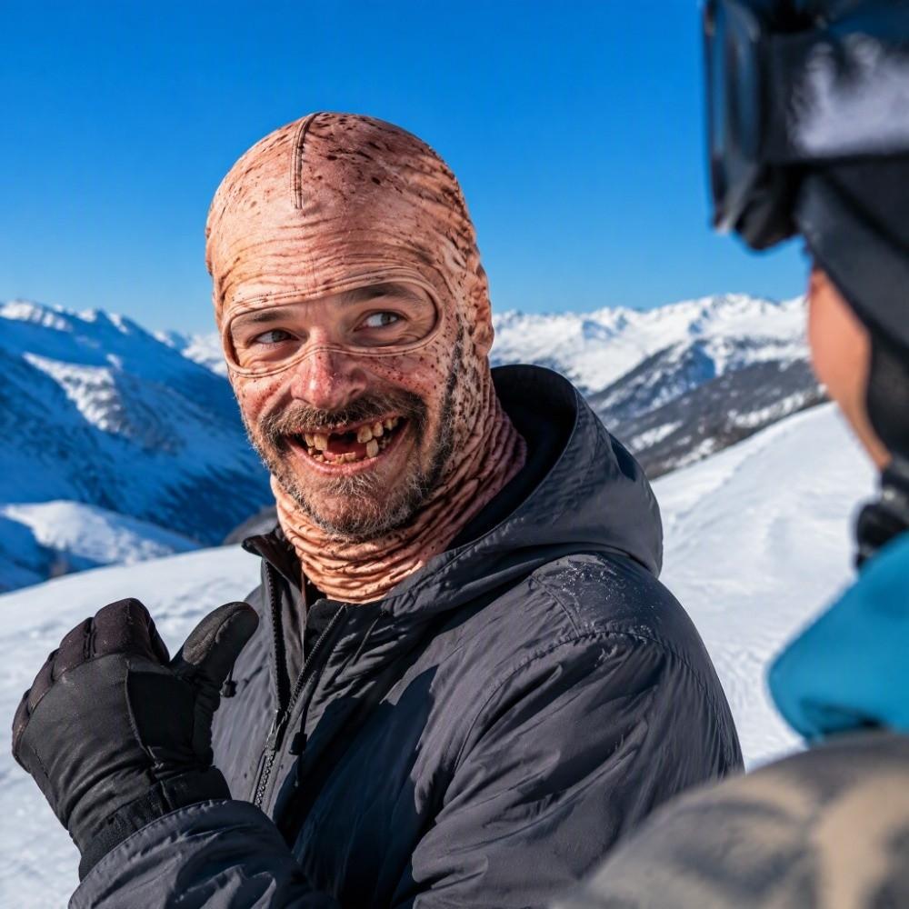 3D-Druck Lustige Scherzmaske Unisex Größe Motorrad Ski Gesichtsmaske Halshaube Helm-Innenfutter Skifahrer