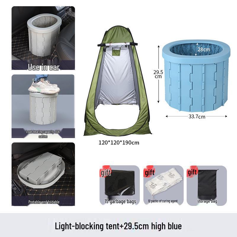 Portable Odor-Proof Folding Toilet for Vehicle, Camping, and Outdoor Emergencies