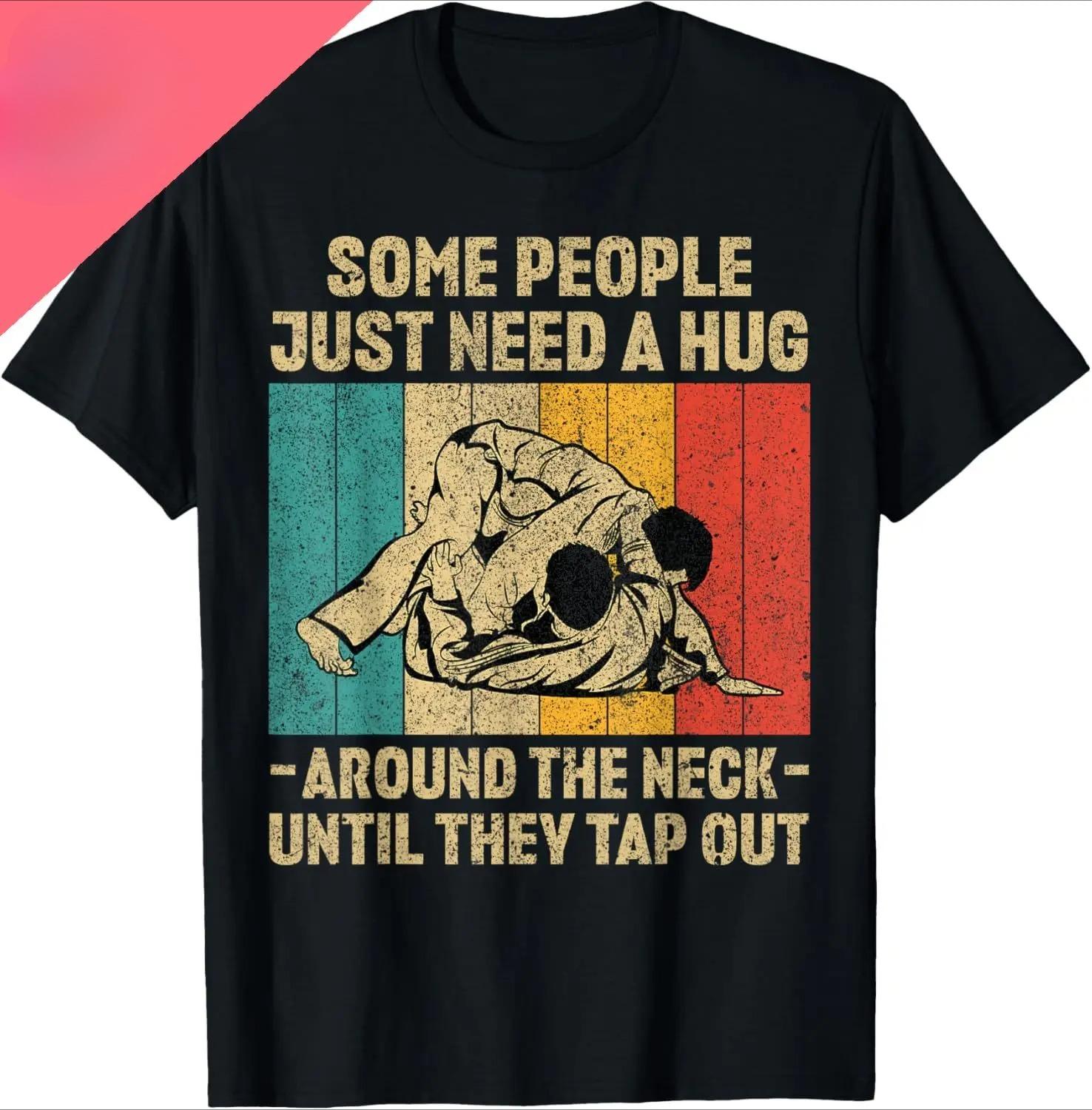 Some People Just Need A Hug Retro Brazilian JiuJitsu Tshirt Womens Retro Clothing ShirtWomen Clothing Fashion Personality S