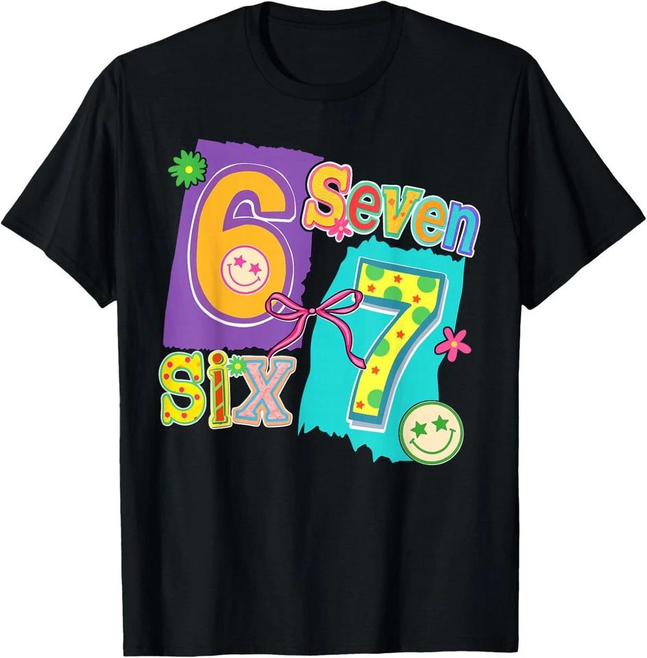 Funny Six Seven 6 7 Meme 67 Design Retro T-Shirt 4XL