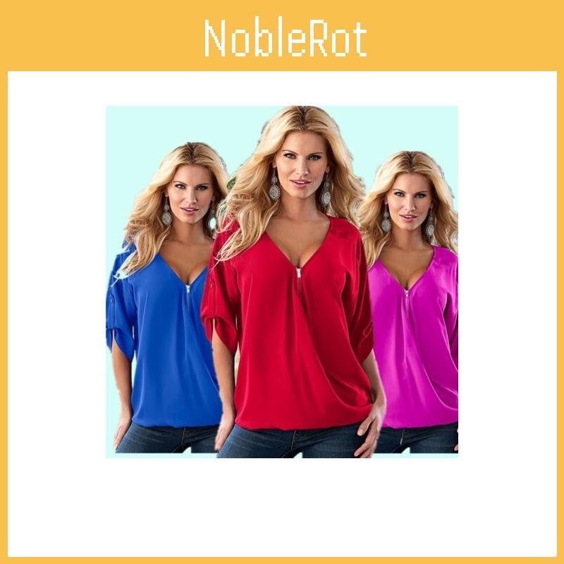 Polyester Langarm V-Ausschnitt Shirt für Damen mit Spleißmuster, Relaxed Fit, perfekt für den Frühling