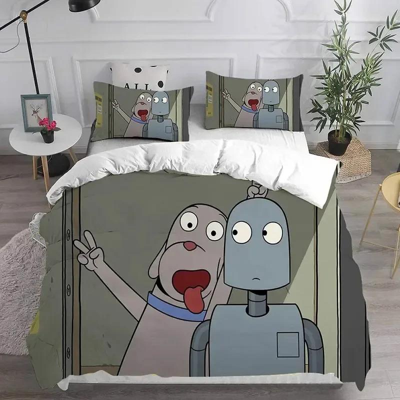 Cartoon Robot Dreams Bedding Set Comforter Quilt Bed Cover Duvetcover Pillow Case Queen King Sets Kids Adult Size Home Textiles
