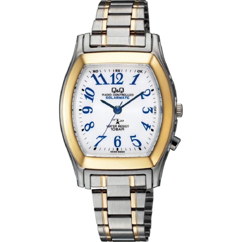 

QQ [QQ] Аналоговые радиоволновые солнечные водонепроницаемые часы с металлическим ремешком, белые Hj05 404 женские S серебристые