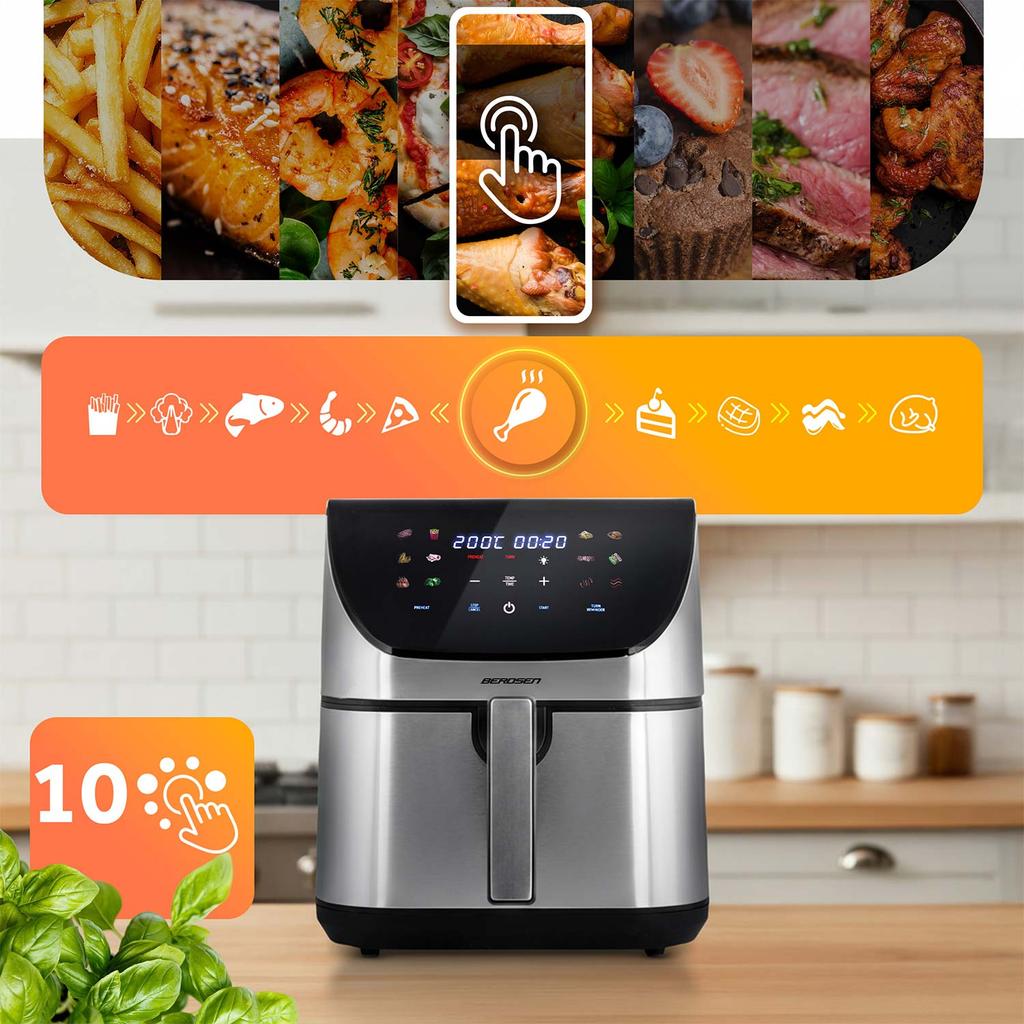 Air Fryer 8L Berdsen 1700W Bd-659 Silver