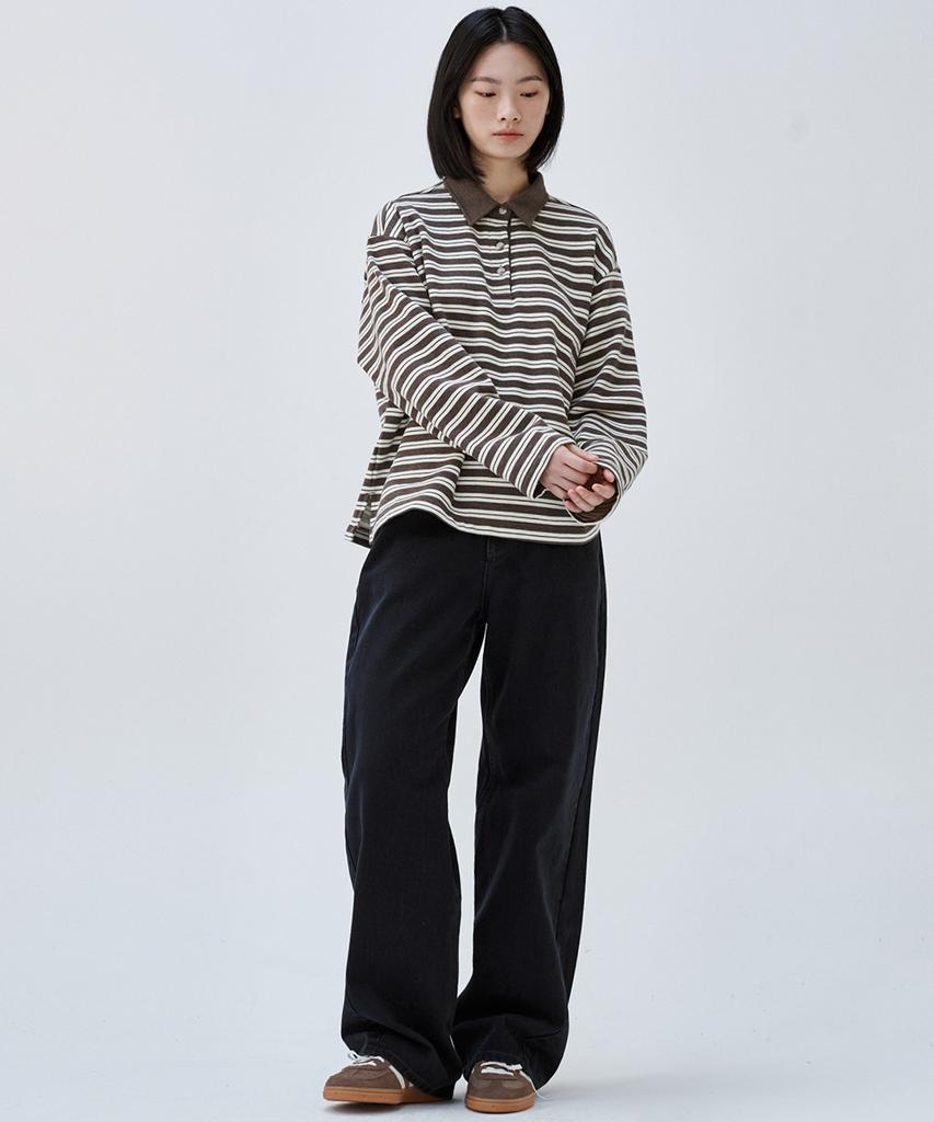 MALOUPE 5113 Striped Terry T-Shirt (Brown)