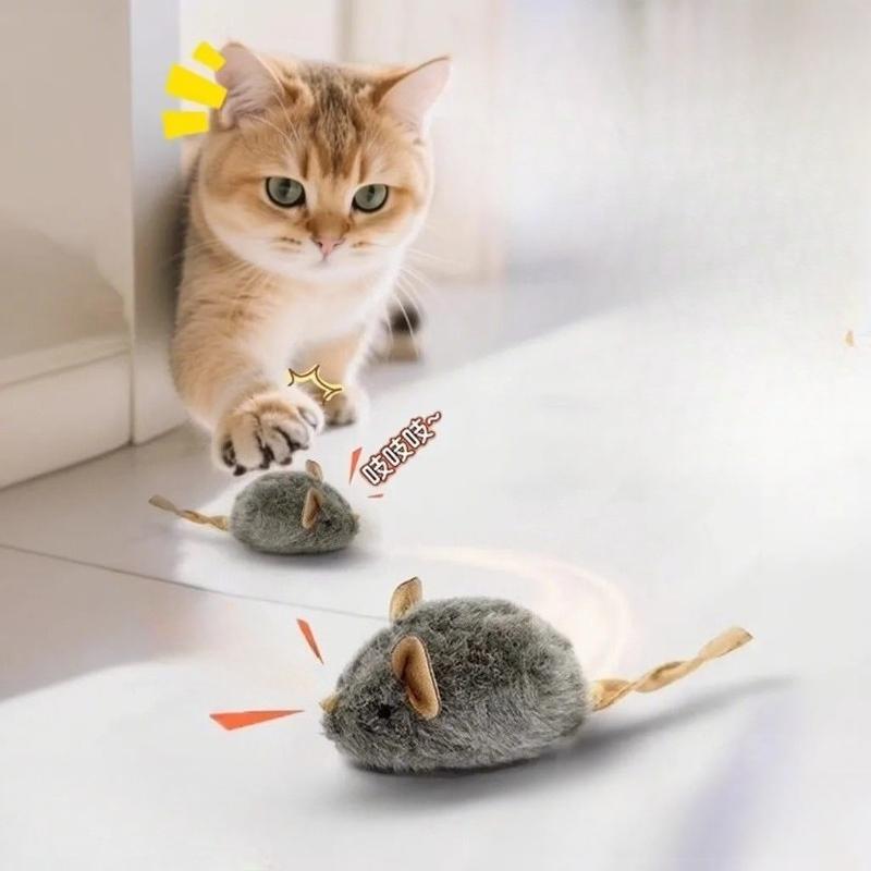 Funny Plush Mice Cat Toy Simulation Mouse Kitten Toy Bite-resistant Automatic Chirping Interactive Cat Chew Toy