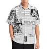 Été Homme Collage Journal 3D Chemise Hawaïenne Homme Revers Décontracté Mode Manches Longues Chemises Bouton Hauts Grande Taille