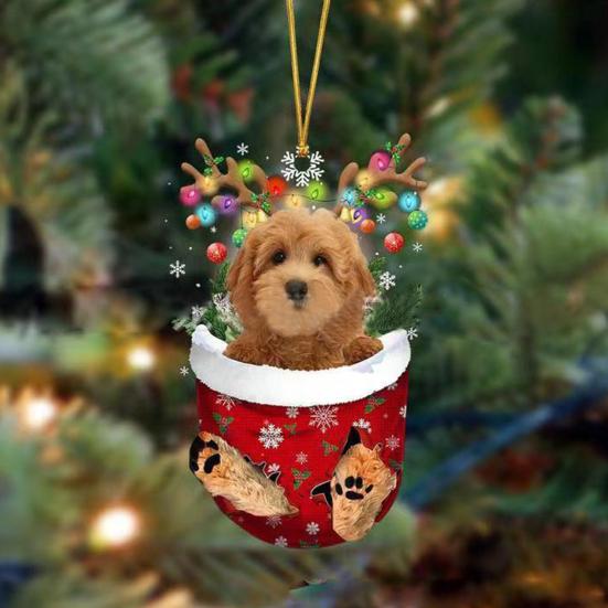 Vánoční stromeček závěsný oboustranný neblednoucí přívěsek Vtipné punčochy Design Tiskové kouzlo Ornamenty