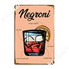 Negroni Cocktail Recipe Metal Plaque Poster Pub Club Bar Wall Decor Funny Tin Sign Poster