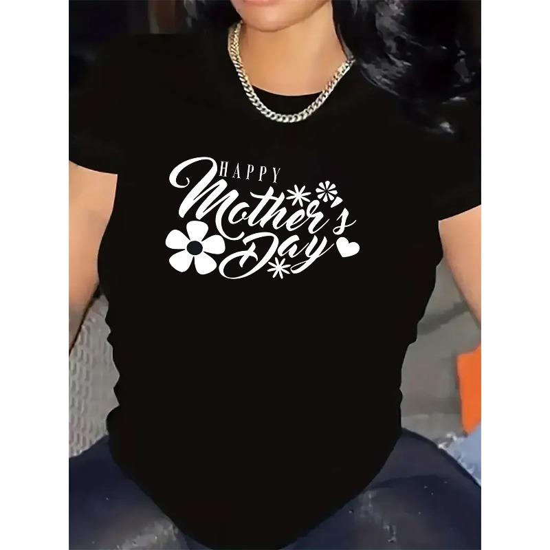 

A Short-Sleeved T-Shirt Perfect for Celebrating Mother S Day at Home, Featuring a Floral Pattern That Is Both Durable And Comfortable 4XL
