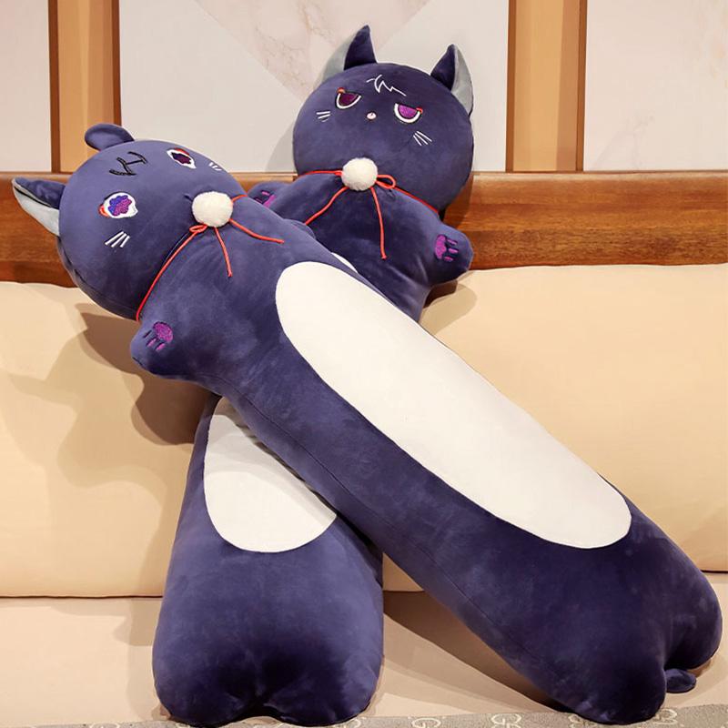 Cat Plush Body Pillow Cute Wander Cat Stuffed Toy Decorative Long Body Pillow Sleeping Back Cushion Anime Gifts