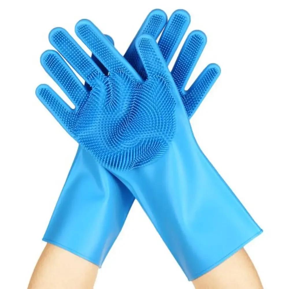 Guantes de limpieza para mascotas, guantes de masaje para baño, guantes de silicona para quitar el vello, cómodos y limpios, guantes antimordeduras, guantes de baño para perros