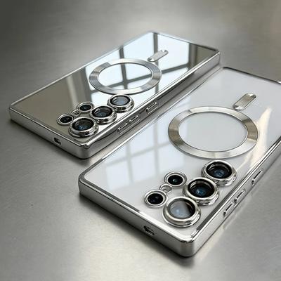 Magnetic Plating Clear Case For Samsung Galaxy S26 S2 S24 S 26 Ultra Plus S26Ultra Wireless Charging Shockproof Cover