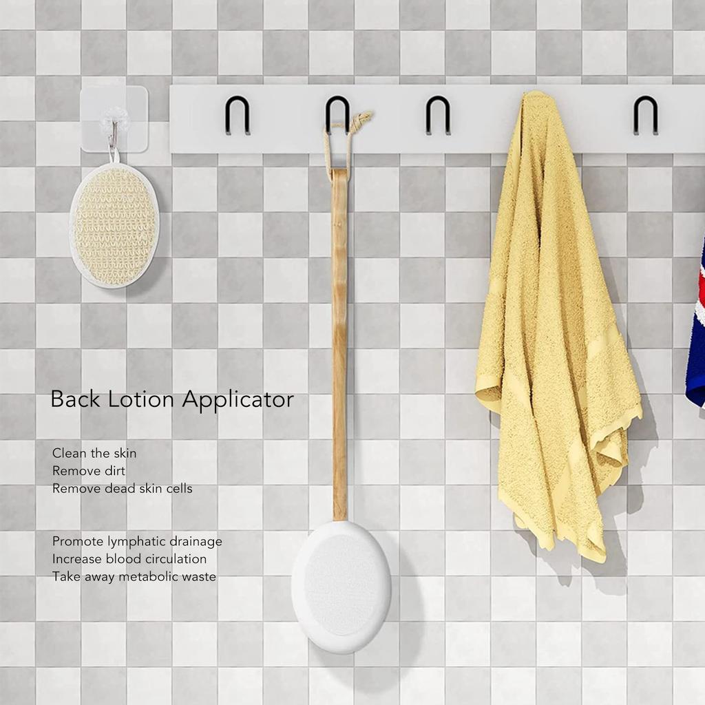 Bath Lotion Applicator Professional Home Men Women EVA Wooden Long Handle Shower Back Scrubber Brush