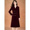 Kebeier Women's Velvet Double-Breasted Wool Blend Coat