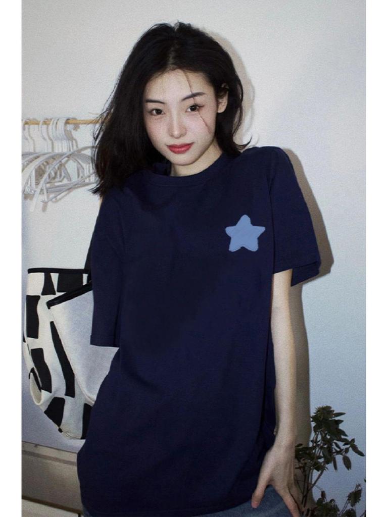 Women's Plus Size Vintage Retro Cotton T-Shirt, Short Sleeve, Summer Oversize Trendy Brand Top