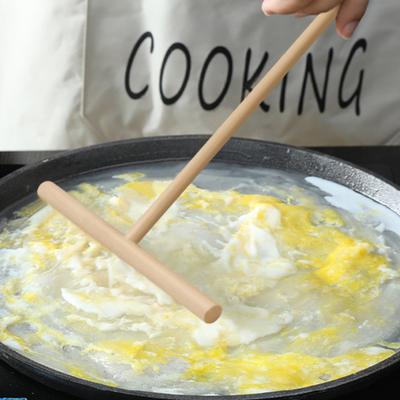 1 Set Pancake Spatula Non-stick Wooden Crepe Spreader Durable Convenient Pancake Tool for Home Kitchen
